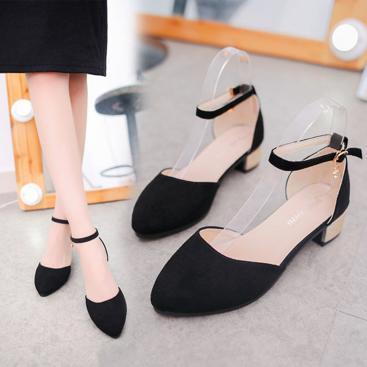 Damen Slingback-Ballerinas mit transparentem Riemendesign und schickem Blockabsatz Drune