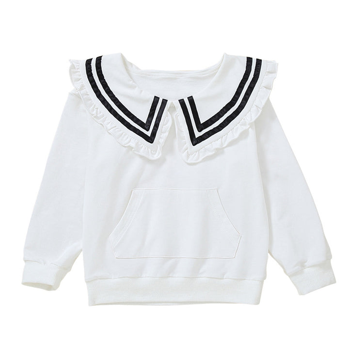 Mädchen Kapuzenpullover mit maritimem Kragen Drune