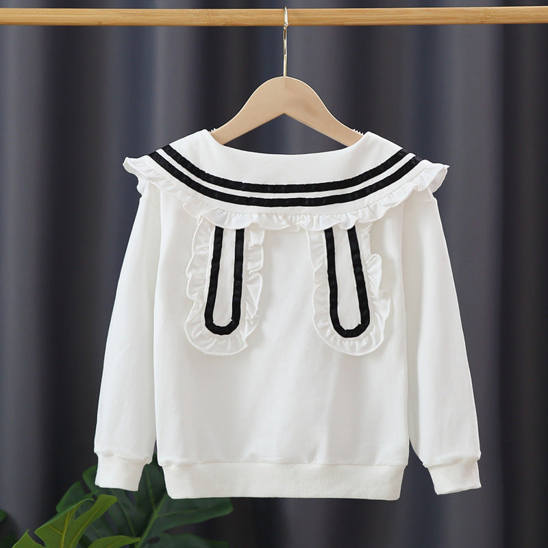 Mädchen Kapuzenpullover mit maritimem Kragen Drune