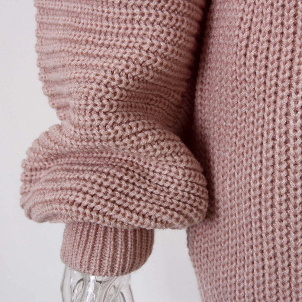 Damen Oversized Strickpullover mit schulterfreiem Design Drune