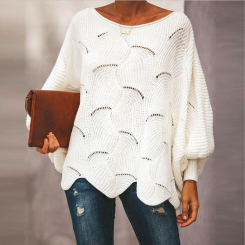 Damen Strickpullover mit luftiger Struktur und weitem Schnitt Drune