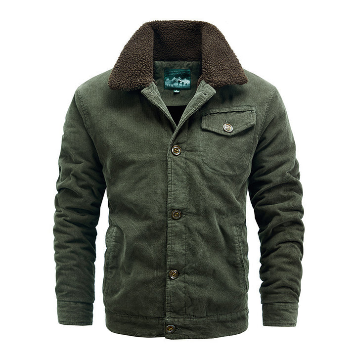 Herren Lässige Steppjacke mit Kunstfellkragen Drune