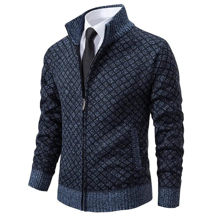 Drune | Herren Frühlingsjacke mit Reißverschluss und geometrischem Muster
