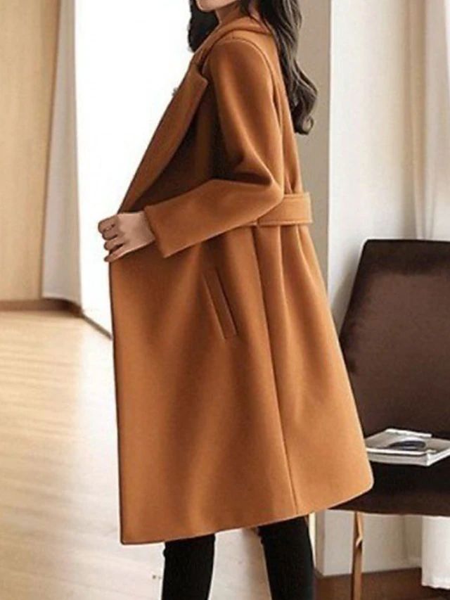 Drune - Winter Wollmantel Gürtel Slim