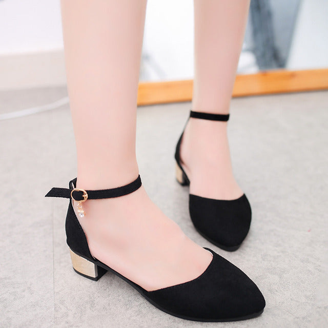 Damen Slingback-Ballerinas mit transparentem Riemendesign und schickem Blockabsatz Drune