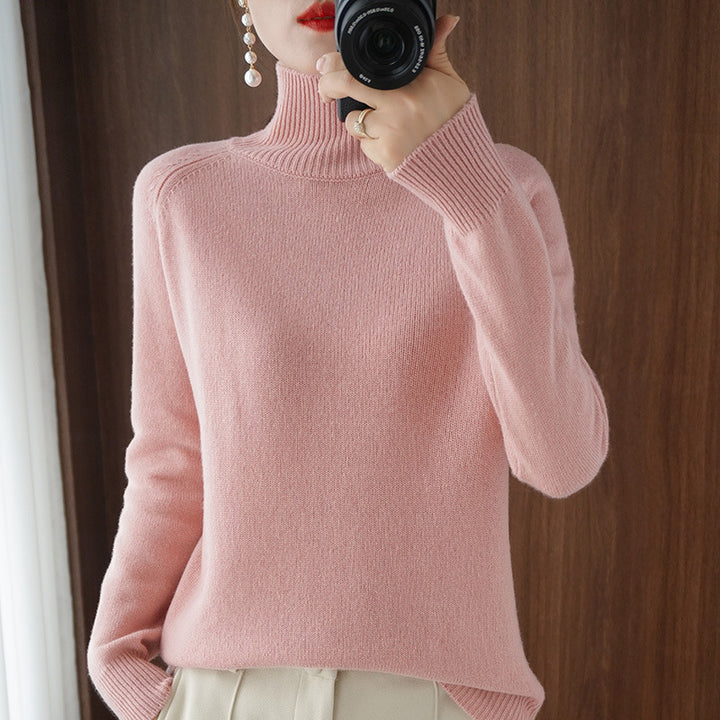 Damen Rollkragenpullover aus Kaschmir-Mix mit feiner Rippstruktur und überschnittener Schulter Drune