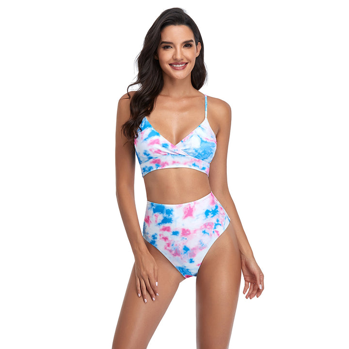 Damen Bikini-Set mit hohem Bund und modischem Wickeldesign Drune