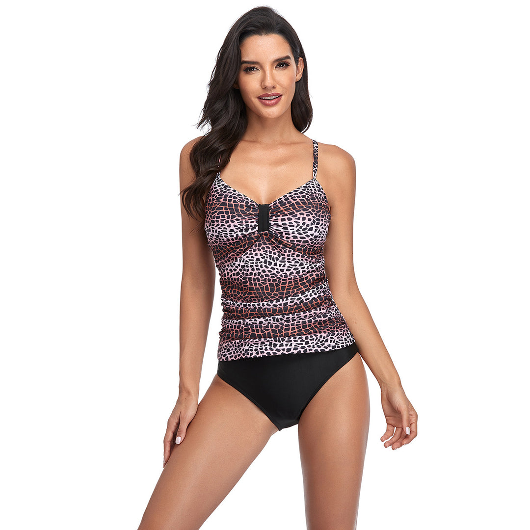 Damen Tankini mit Raffung und modernem Tiermuster Drune