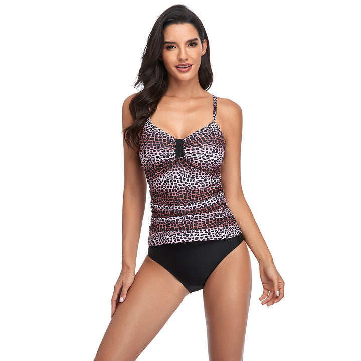 Damen Tankini mit Raffung und modernem Tiermuster Drune