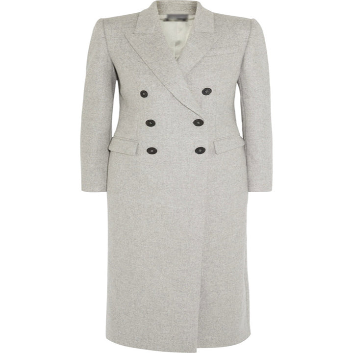 Damen Doppelreihiger Taillierter Wollmix‑Longcoat im schlanken Tailoring‑Stil Drune