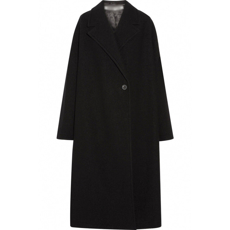 Damen Oversized Einreihiger Wollmix-Longcoat mit fallender Silhouette Drune