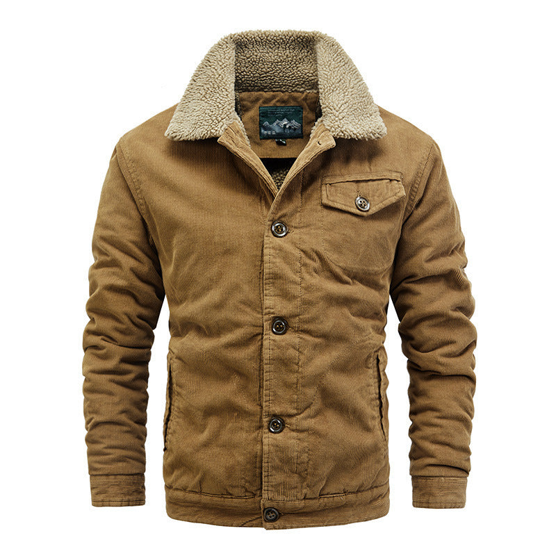 Herren Lässige Steppjacke mit Kunstfellkragen Drune