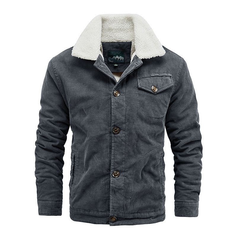 Herren Lässige Steppjacke mit Kunstfellkragen Drune