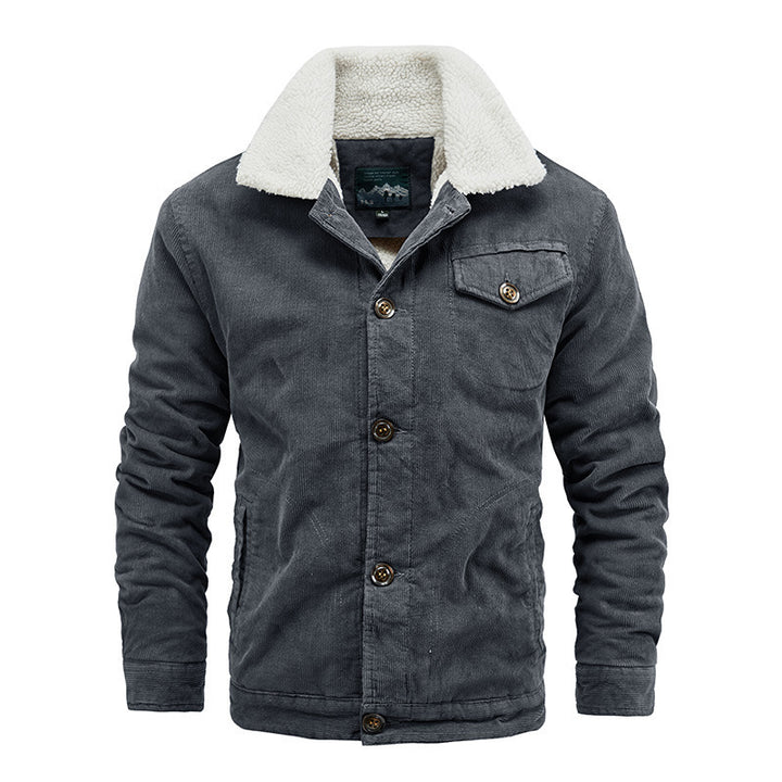 Herren Lässige Steppjacke mit Kunstfellkragen Drune