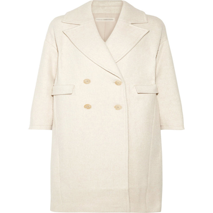 Damen Bodenlanger Relaxed-Fit Wollmix-Mantel mit soften Schultern und Seitenschlitz Drune