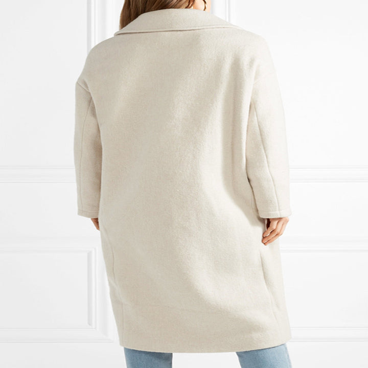 Damen Bodenlanger Relaxed-Fit Wollmix-Mantel mit soften Schultern und Seitenschlitz Drune