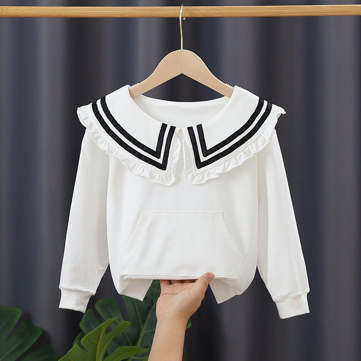 Mädchen Kapuzenpullover mit maritimem Kragen Drune