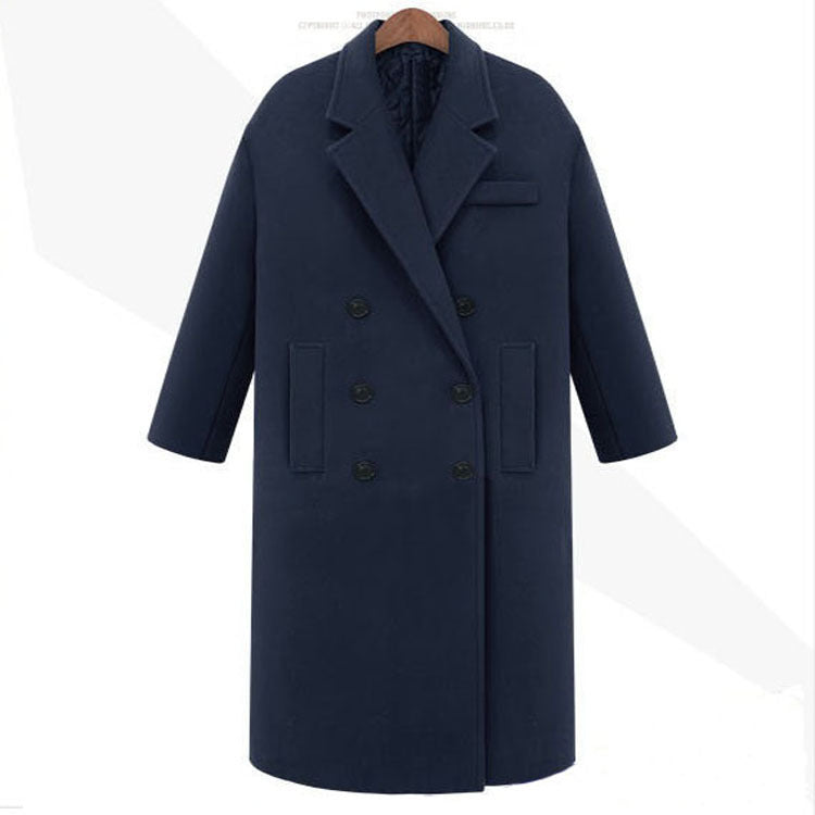 Herren Longcoat im minimalistischen Doppelreiher aus Wollmix mit kastiger Oversize-Silhouette Drune