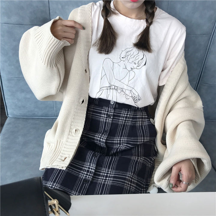 Damen Großer Strickcardigan mit lässigem Design und knöpfbarem Verschluss Drune