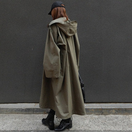 Damen Oversize-Parka mit extralangem Schnitt, großer Kapuze und verdeckter Reißverschluss Drune