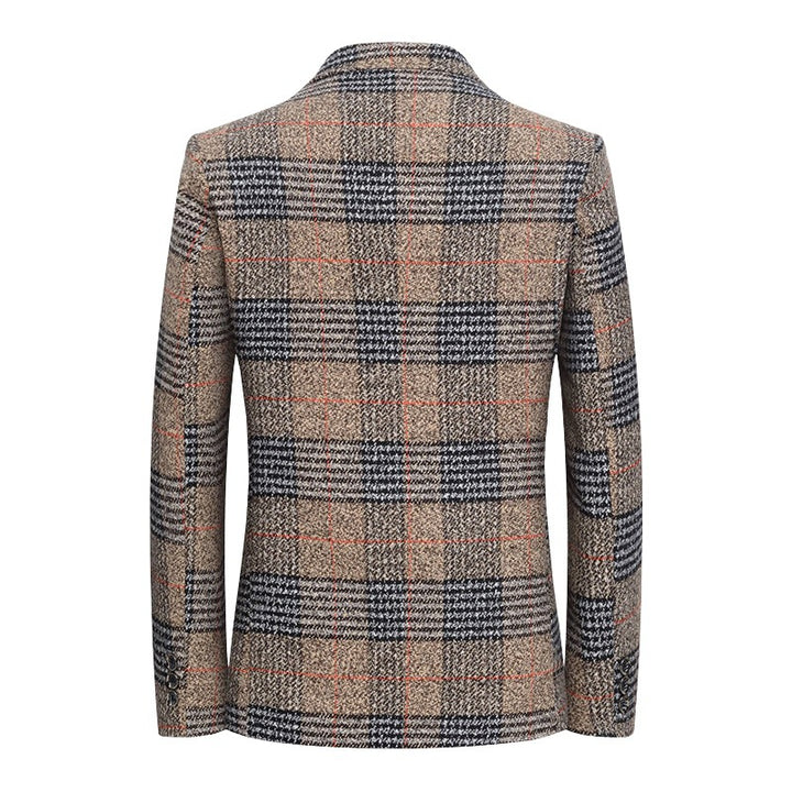 Herren Tweed-Sakko mit Glencheck-Muster und schmaler Passform Drune