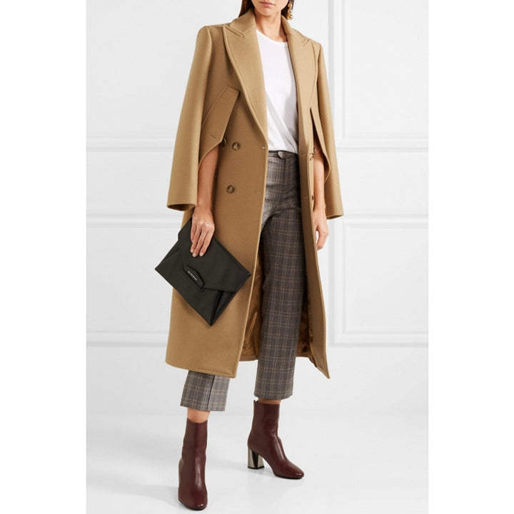 Damen Doppelreihiger Wollmantel mit taillierter Silhouette und markantem Reverskragen Drune