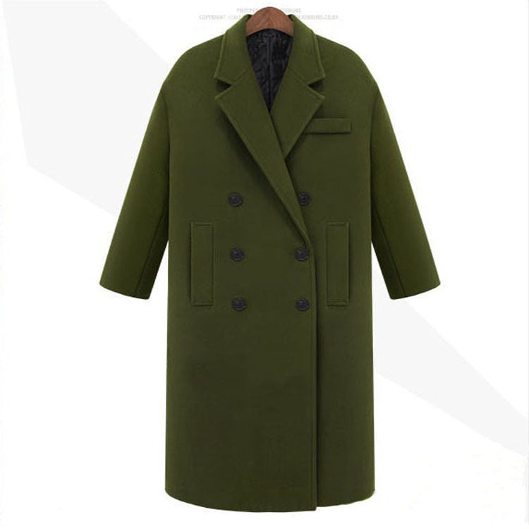 Herren Longcoat im minimalistischen Doppelreiher aus Wollmix mit kastiger Oversize-Silhouette Drune