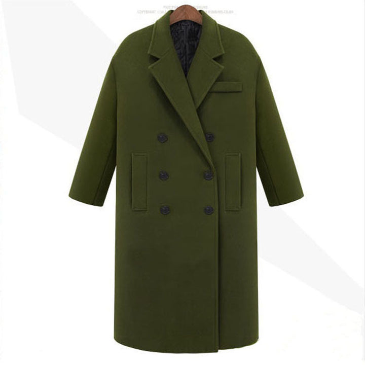 Herren Longcoat im minimalistischen Doppelreiher aus Wollmix mit kastiger Oversize-Silhouette Drune