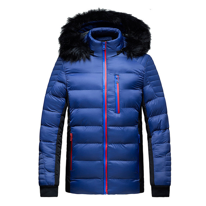 Herren Steppjacke mit Kapuze und Kunstfellbesatz, wind- und wasserabweisend Drune