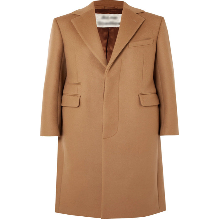 Damen Einreihiger Wollmix-Longcoat mit klarem Tailoring und Pattentaschen Drune