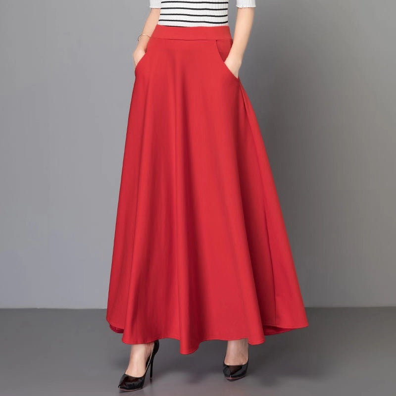 Damen Maxirock mit eleganter A-Linien-Silhouette und voluminösem Schnitt Drune