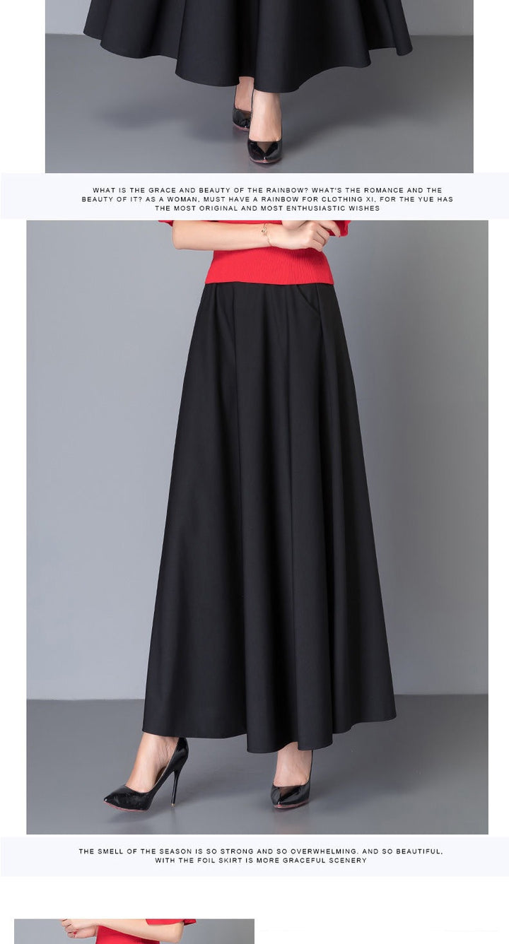 Damen Maxirock mit eleganter A-Linien-Silhouette und voluminösem Schnitt Drune
