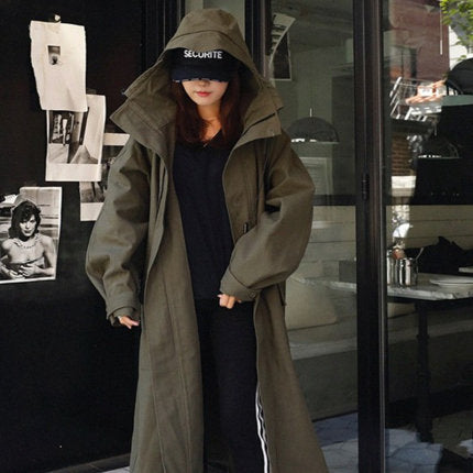 Damen Oversize-Parka mit extralangem Schnitt, großer Kapuze und verdeckter Reißverschluss Drune