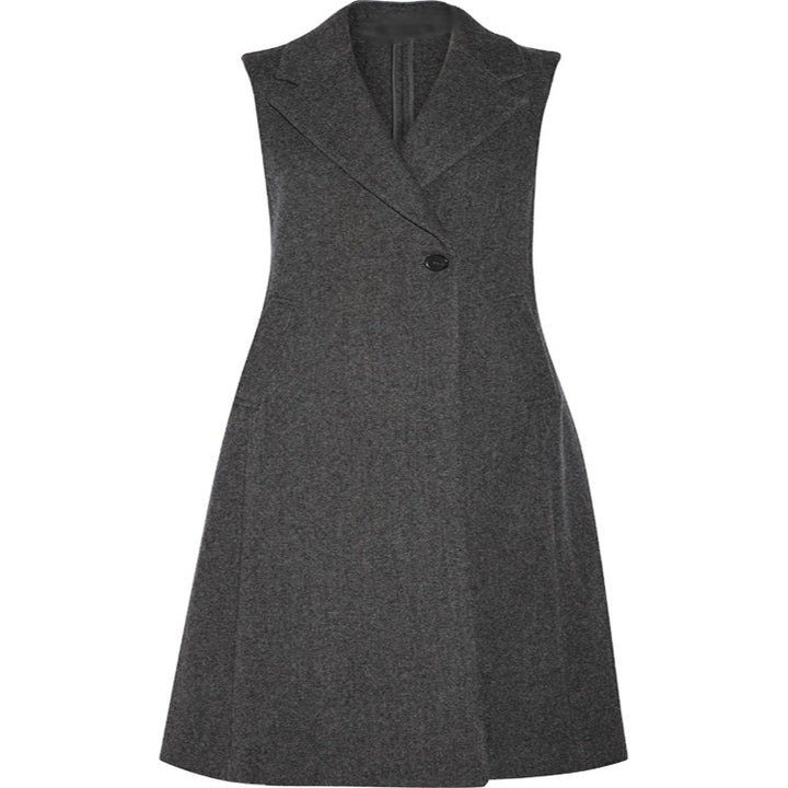 Damen Ärmelloser Wollmix-Mantel mit ausgestellter A‑Linien‑Silhouette und Ein‑Knopf‑Front Drune