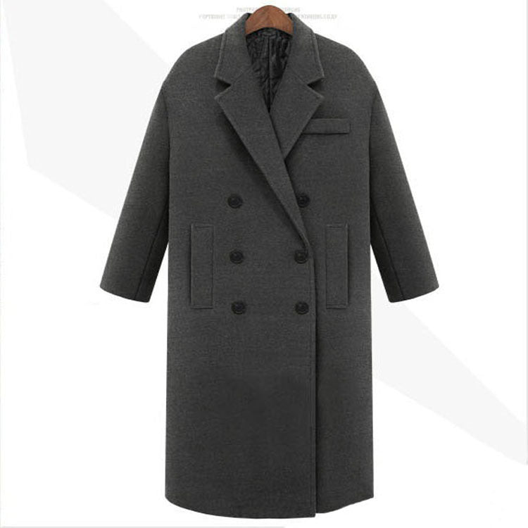 Herren Longcoat im minimalistischen Doppelreiher aus Wollmix mit kastiger Oversize-Silhouette Drune
