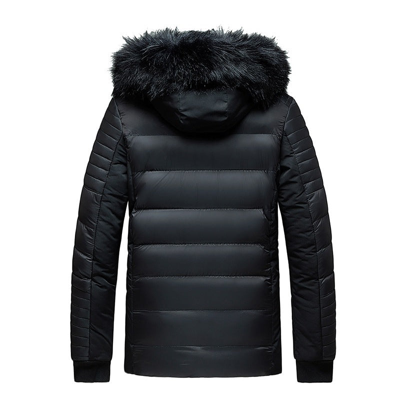 Herren Steppjacke mit Kapuze und Kunstfellbesatz, wind- und wasserabweisend Drune