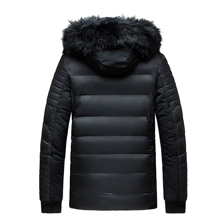 Herren Steppjacke mit Kapuze und Kunstfellbesatz, wind- und wasserabweisend Drune