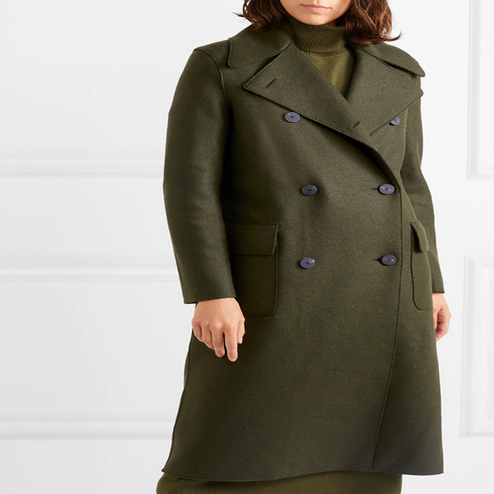 Damen Midilanges Rollkragen‑Strickkleid mit Seitenschlitz und relaxed Fit Drune