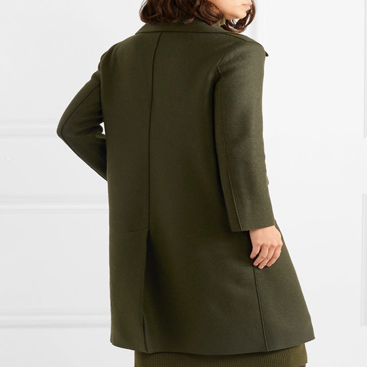 Damen Midilanges Rollkragen‑Strickkleid mit Seitenschlitz und relaxed Fit Drune