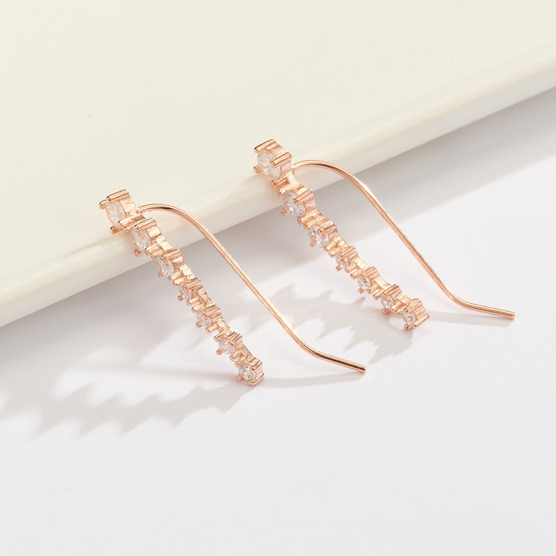 Drune | Glamour Glänzender Zirkon 925 Sterling Silber Ohrring