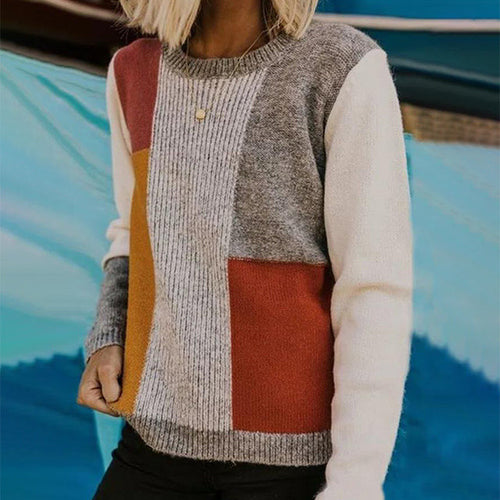 Drune | Patchwork Strickpullover für Stilbewusste Damen