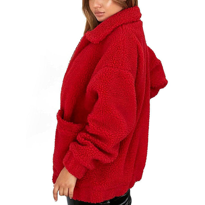 Drune | Damen Fleece Sweatshirt Mit Breitem Kragen