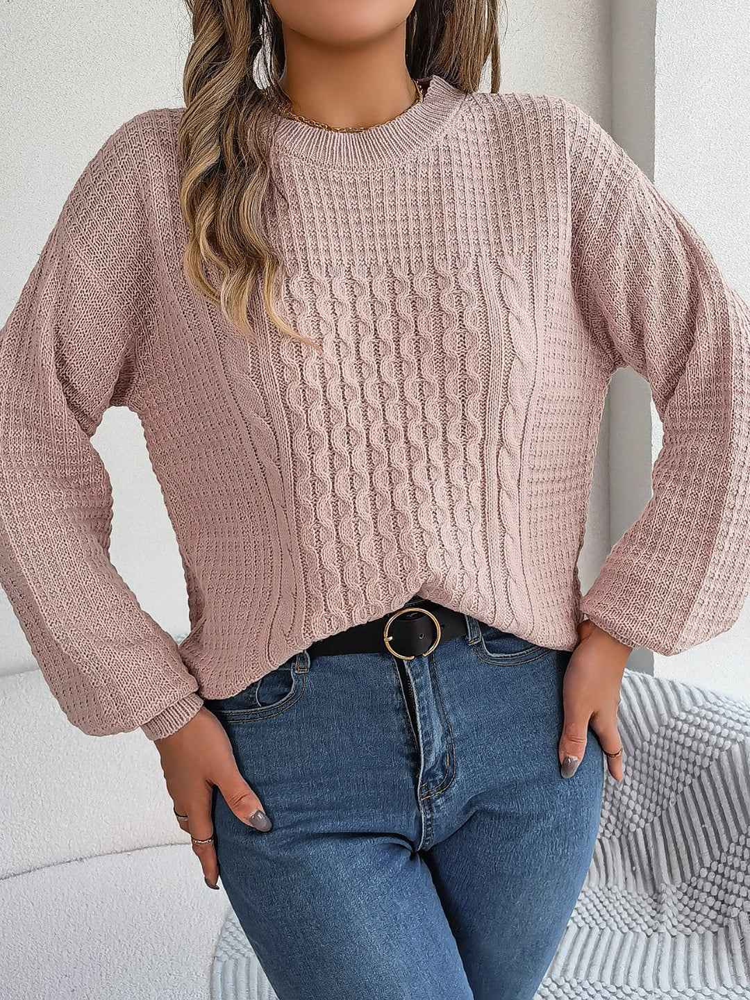 Drune | Sweater - Strukturstrick Rundhals Pullover