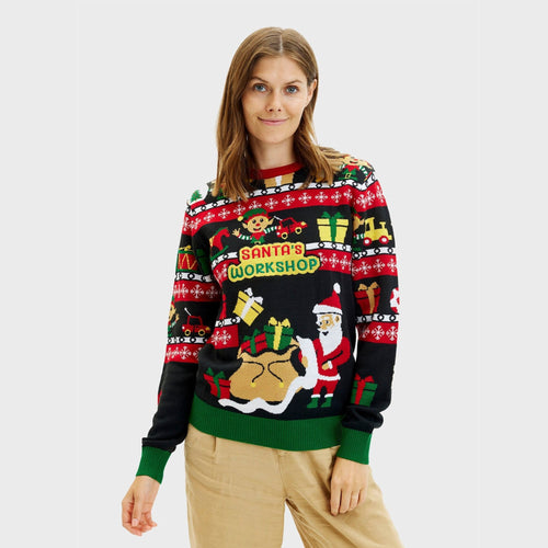 Drune | Santa's Workshop Weihnachts-Pullover - Damen