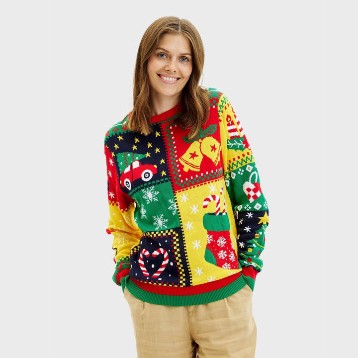 Drune | Der Patchwork Weihnachts-Pullover - Damen