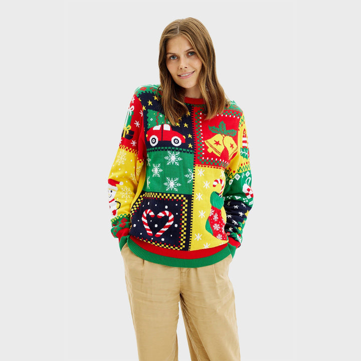 Drune | Der Patchwork Weihnachts-Pullover - Damen
