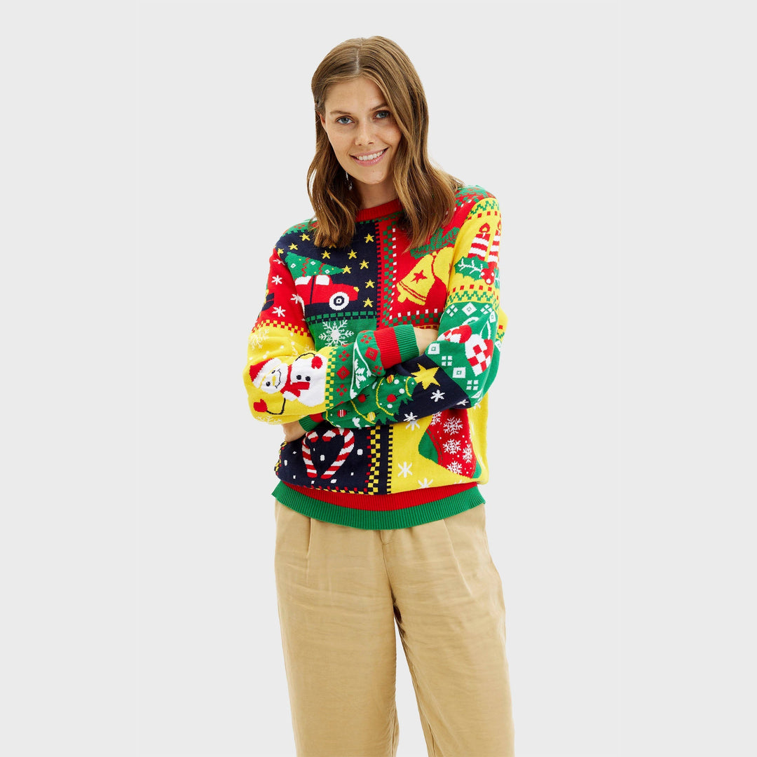 Drune | Der Patchwork Weihnachts-Pullover - Damen
