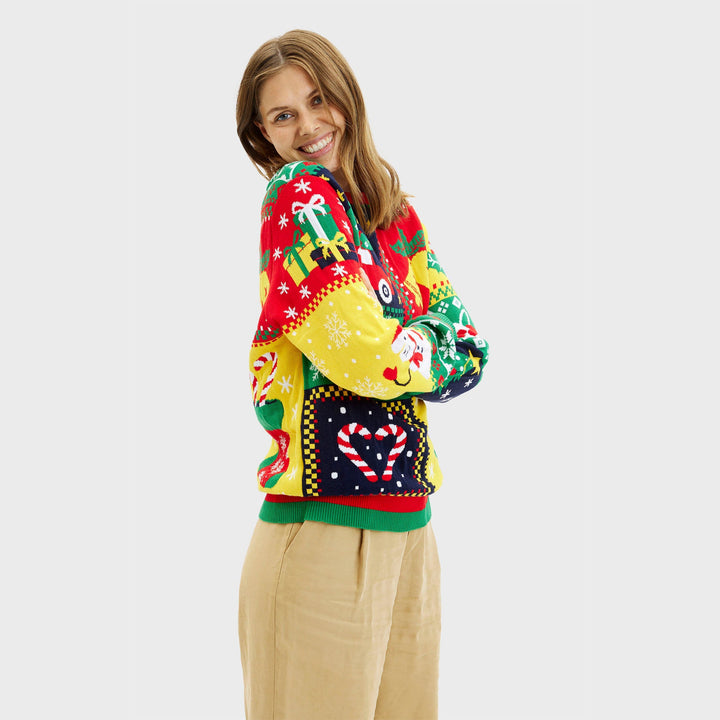 Drune | Der Patchwork Weihnachts-Pullover - Damen