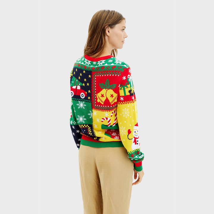 Drune | Der Patchwork Weihnachts-Pullover - Damen
