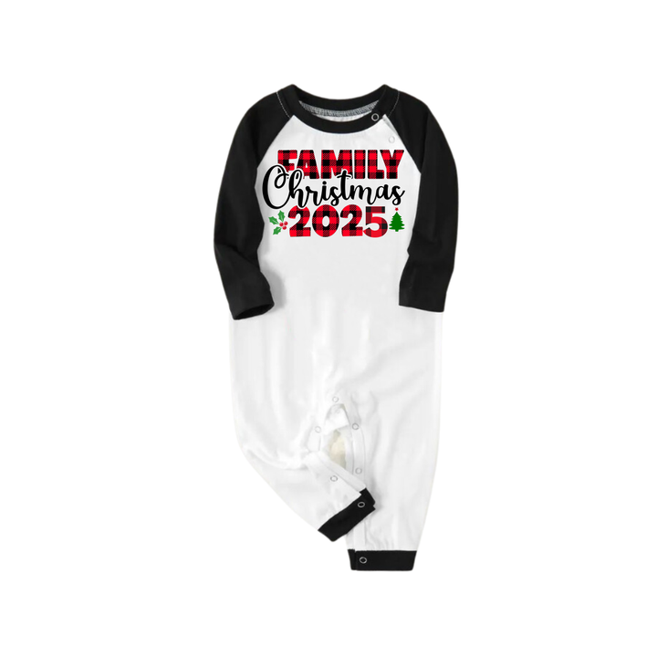 Drune | "Familienweihnachten 2025" Bedruckte grüne und schwarze karierte Weihnachtsfamilienpyjamas